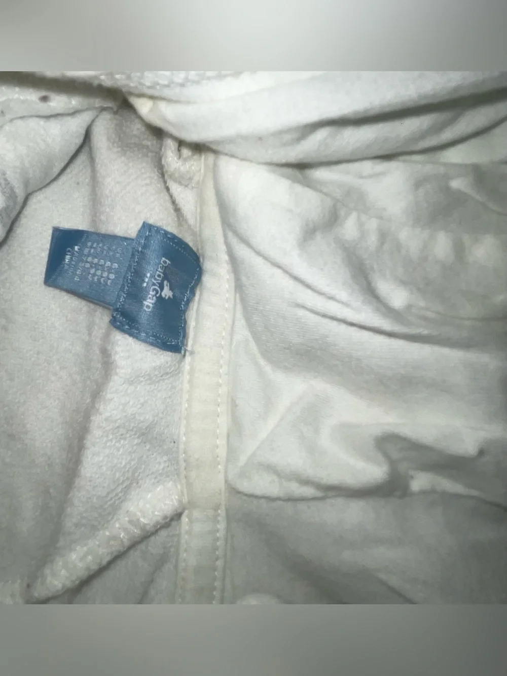 GAP White Hooded Baby Jumpsuit with Front Pocket